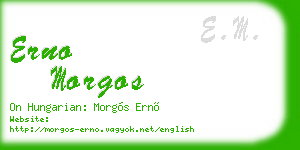 erno morgos business card